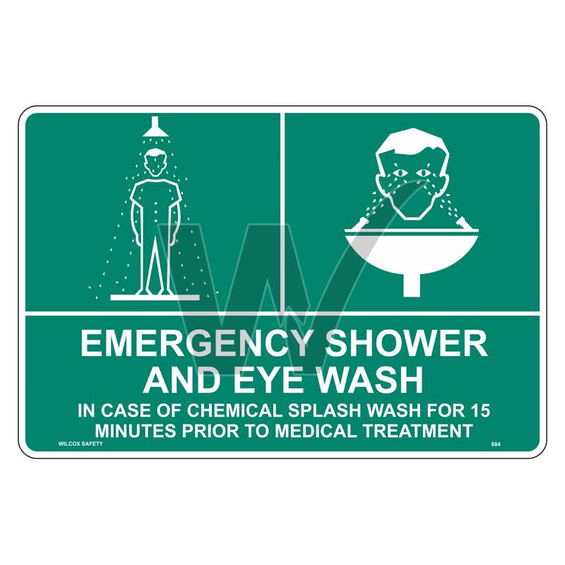 Emergency Sign - Emergency Shower And Eye Wash