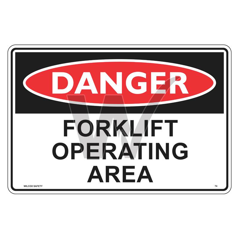 Danger Sign - Forklift Operating Area