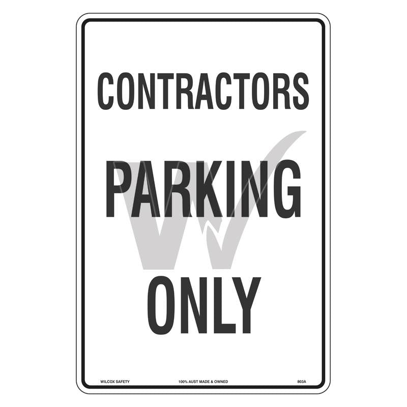 Car Park Sign - Contractors Parking Only