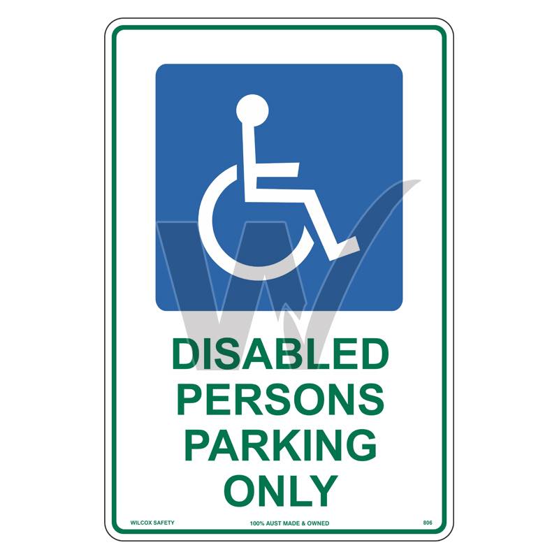 Car Park Sign - Disabled Persons Parking Only