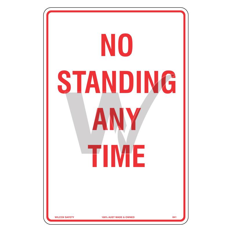 Car Park Sign - No Standing Any Time
