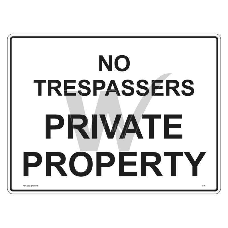 Private Property Sign - No Trespassers