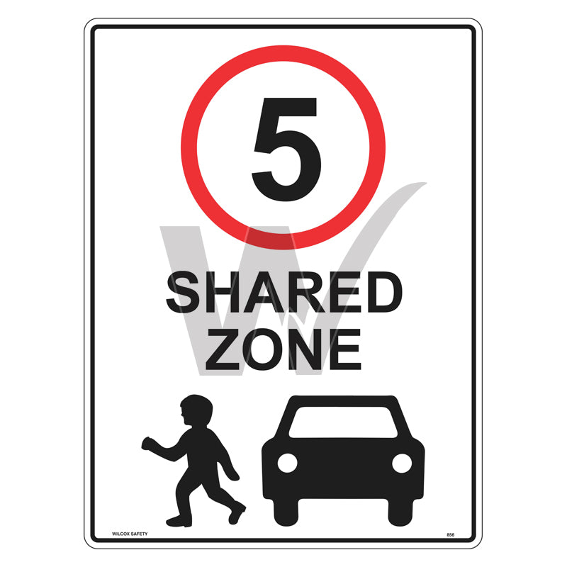 Speed Limit Sign - 5km Shared Zone