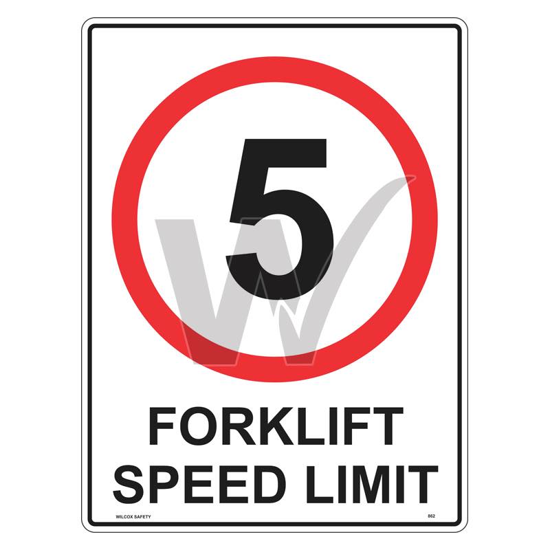Speed Limit Sign - 5km Forklift