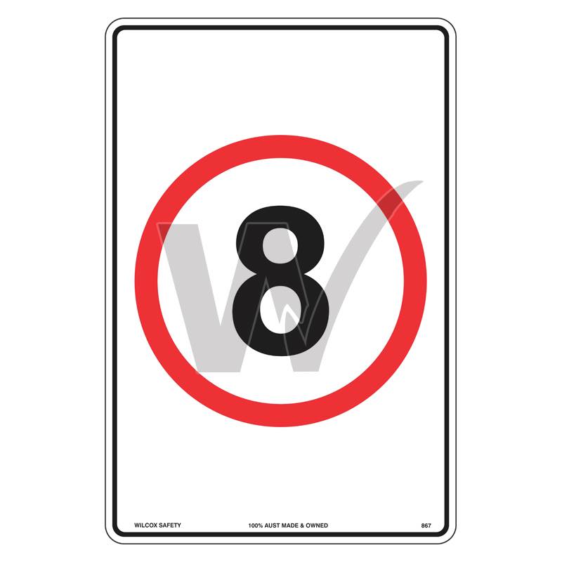 Speed Limit Sign - 8km — Wilcox Safety & Signs