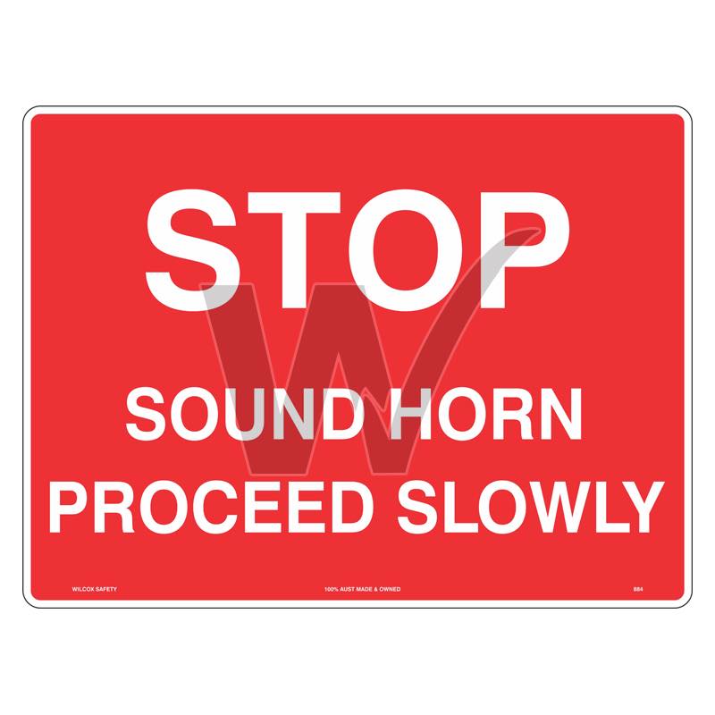 Car Park Sign - Stop Sound Horn Proceed