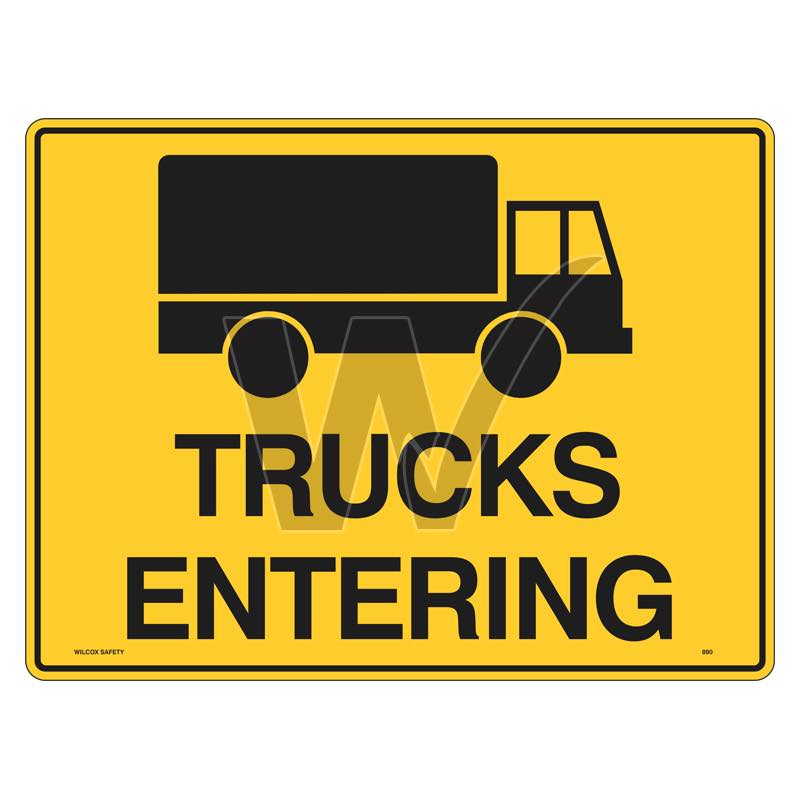 Car Park Sign - Trucks Entering