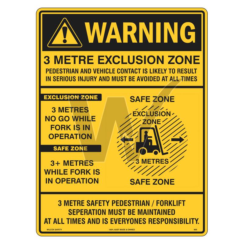 Warning Sign - Warning 3 Metre Exclusion Zone
