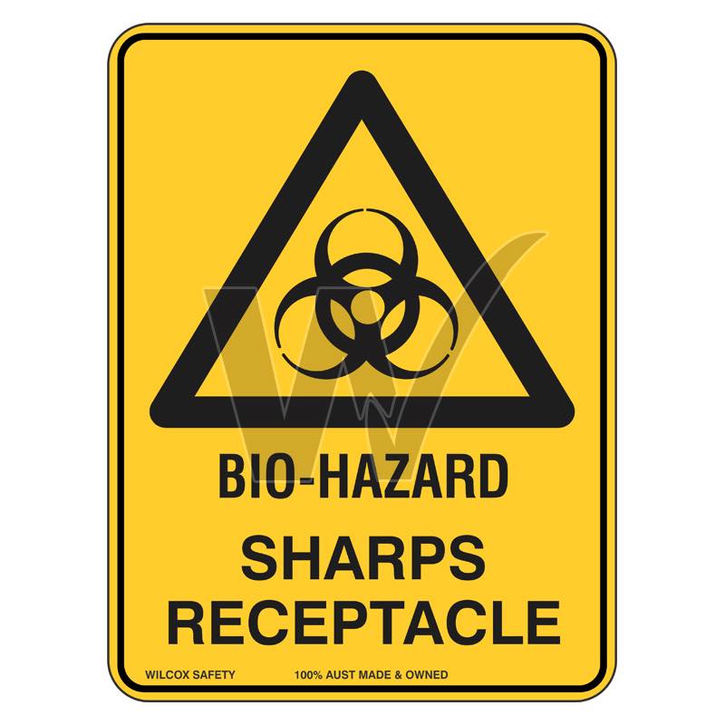 Warning Sign - Bio-Hazard Sharps Receptacle