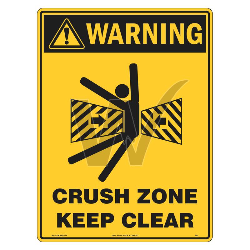Warning Sign - Crush Zone Keep Clear