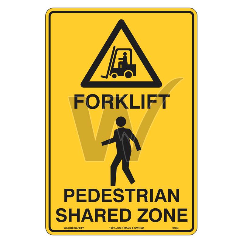 Warning Sign - Forklift Pedestrian Shared Zone