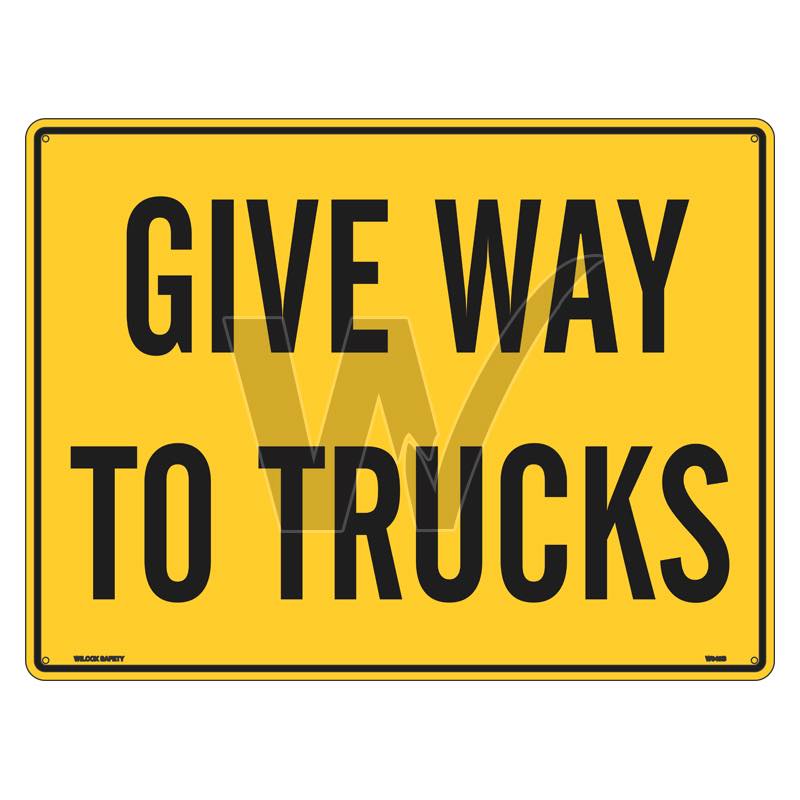 Warning Sign - Give Way To Trucks