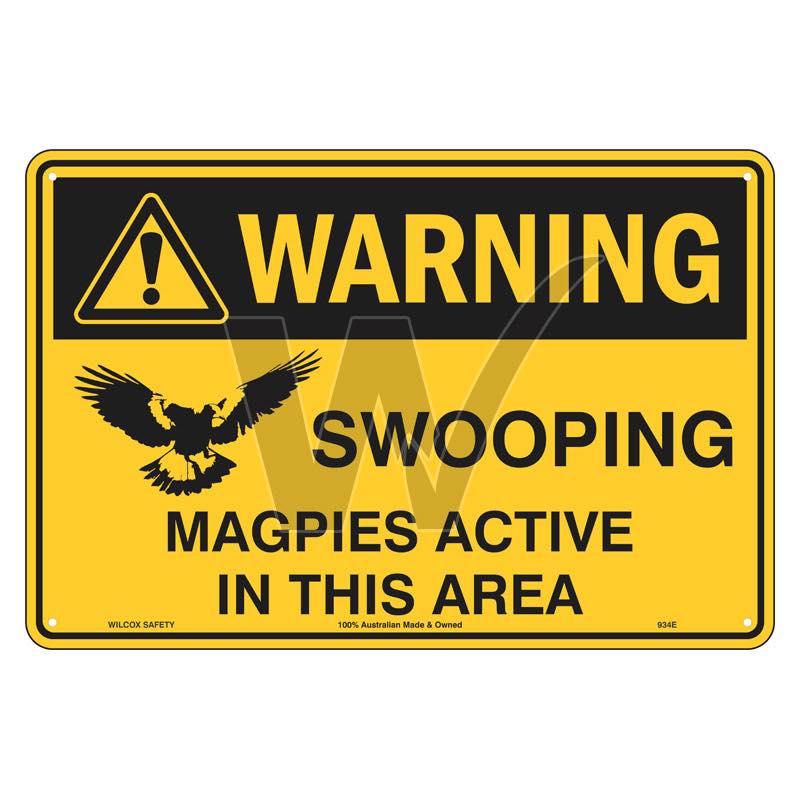 Warning Sign - Swooping Magpies Active In This Area