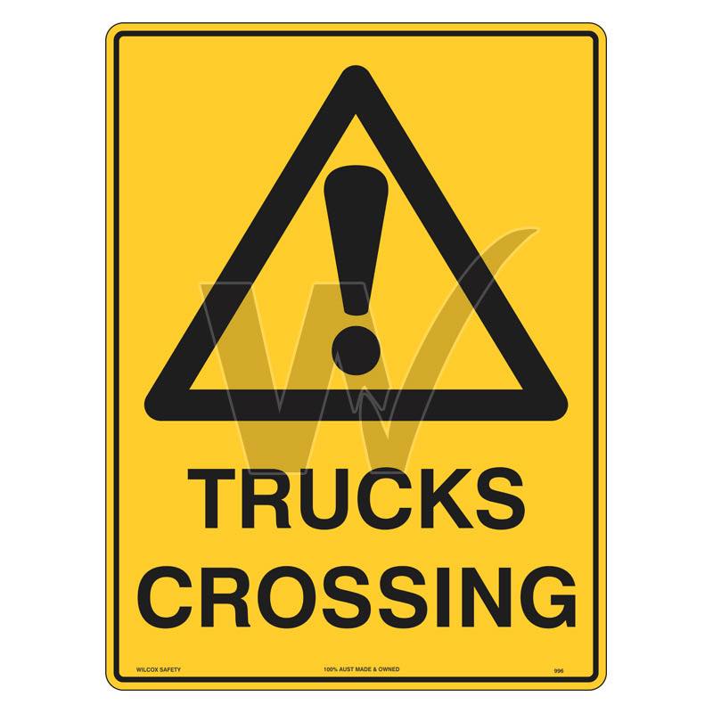 Warning Sign - Trucks Crossing