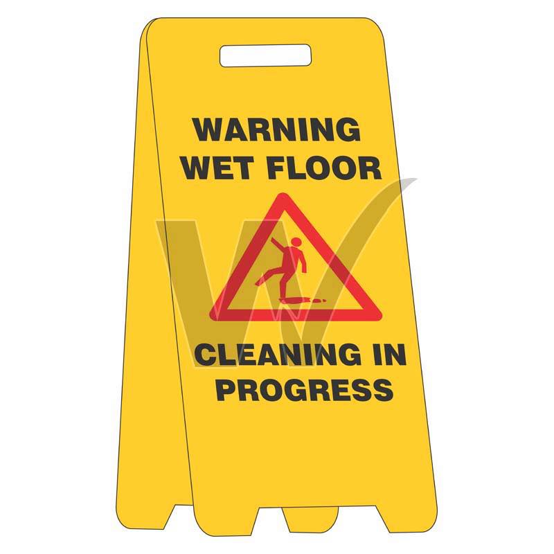 A-Frame Wet Floor Cleaning In Progress