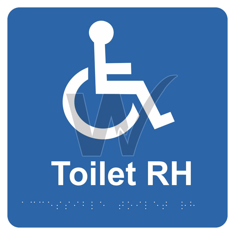 Braille Sign - Accessible Toilet RH