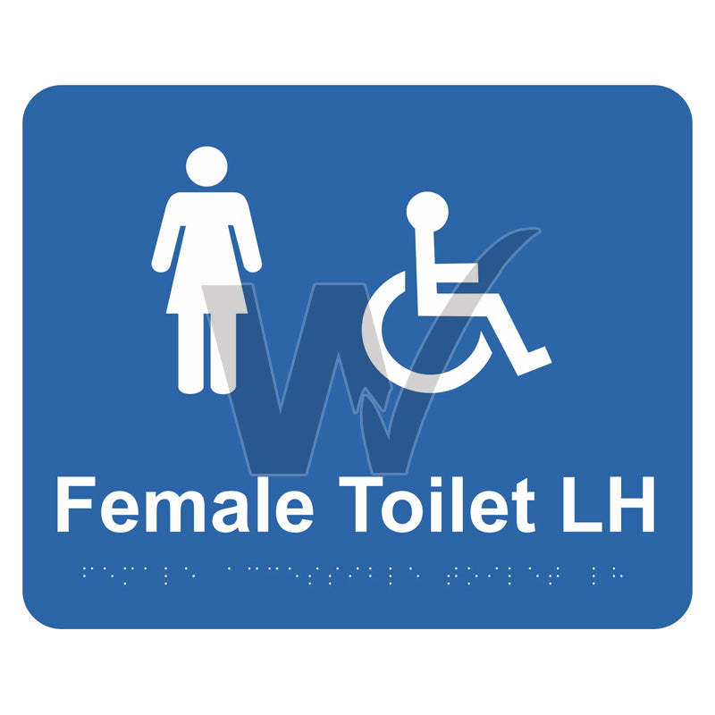 Braille Sign - Female Accessible Toilet LH