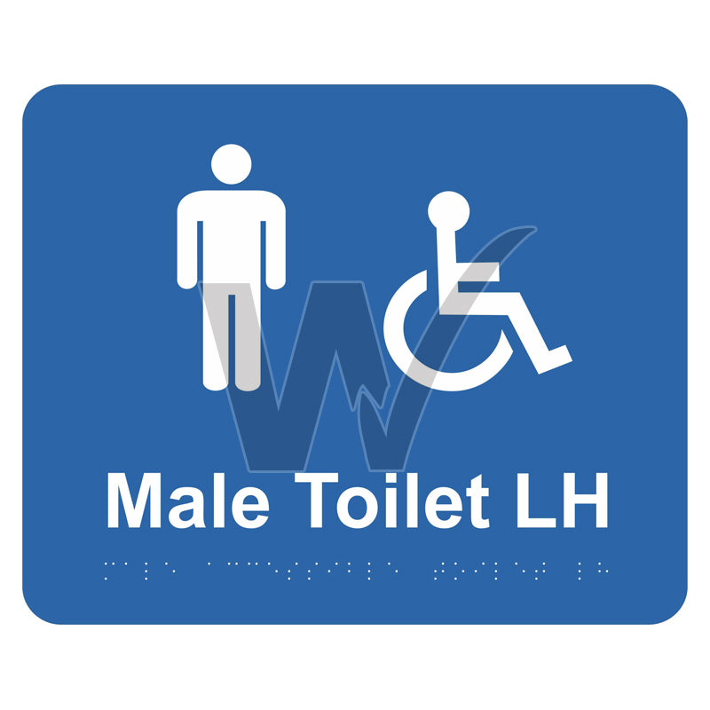 Braille Sign - Male Accessible Toilet LH