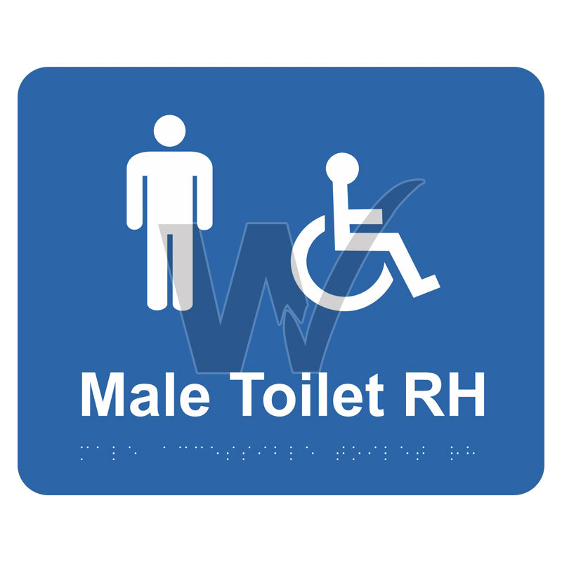 Braille Sign - Male Accessible Toilet RH