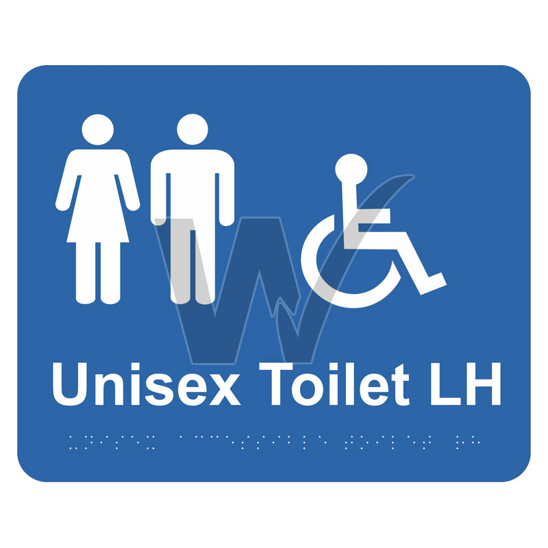 Braille Sign - Unisex Accessible Toilet LH