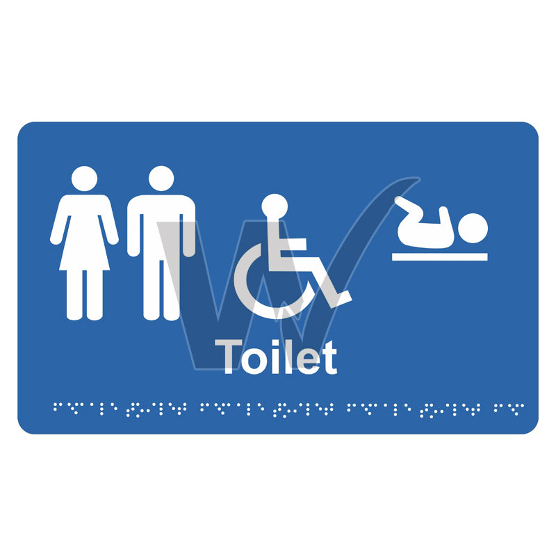 Braille Sign - Unisex Accessible Toilet & Baby Change
