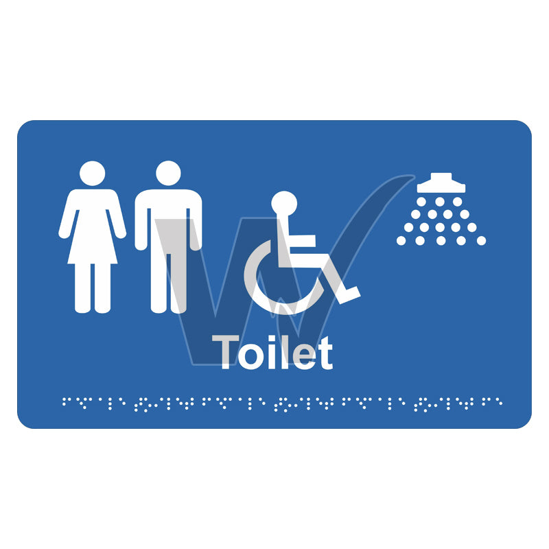 Braille Sign - Unisex Accessible Toilet & Shower