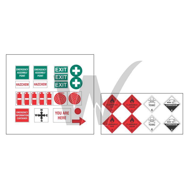 Emergency Evacuation Plan Hazchem Stickers — Wilcox Safety & Signs