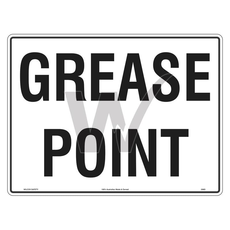 Greasing Area. Sign Hazchem Sign - Grease Point — Wilcox Safety & Signs