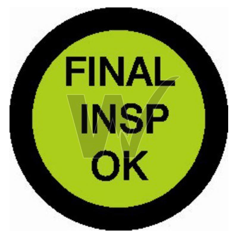 Quality Control Label - Final Insp OK