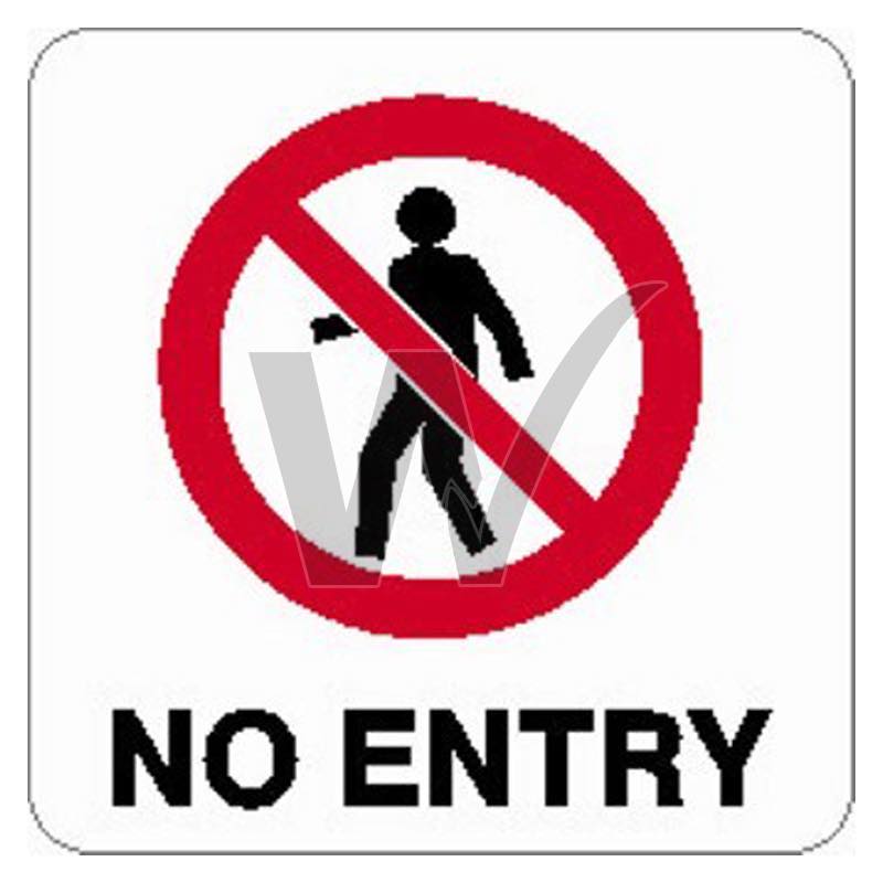 Cone Label - No Entry