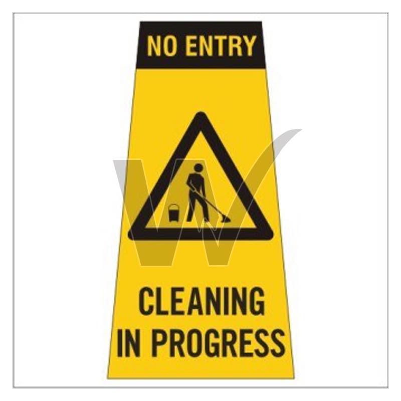 Cone Sign - No Entry Cleaning In Progress