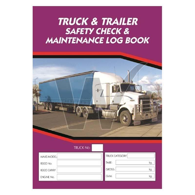 Truck & Trailer Safety Check & Maintenance Log Book
