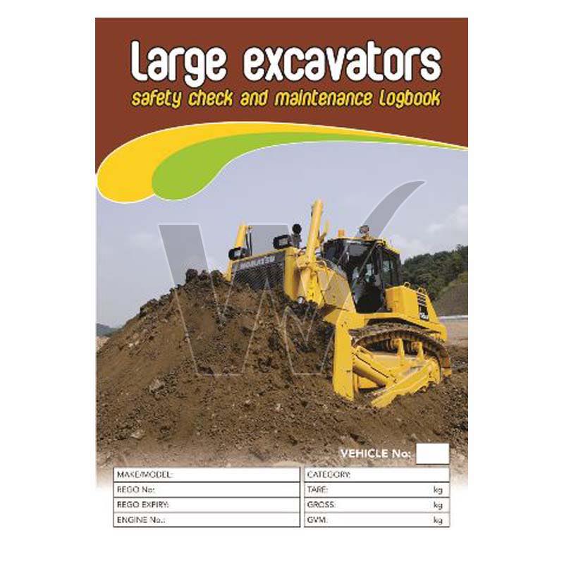 Large Excavator Safety Check & Maintenance Log Book