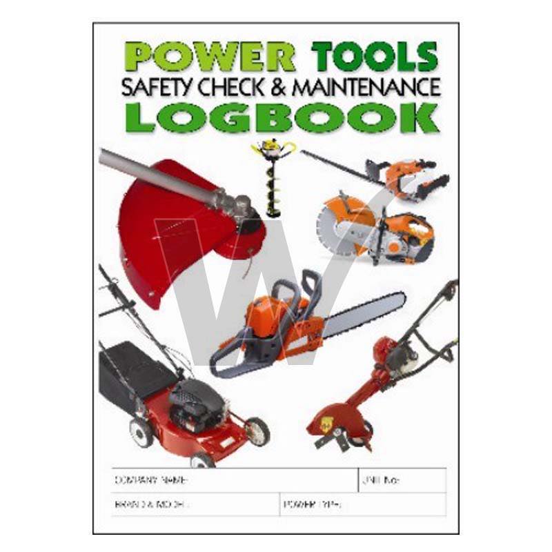 Power Tools Safety Check & Maintenance Log Book