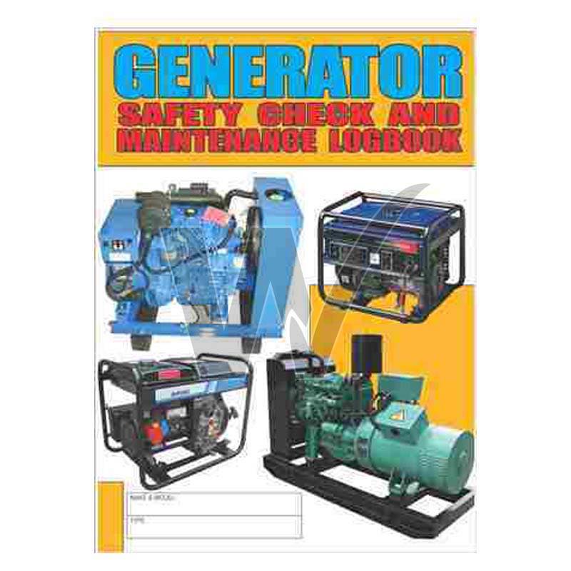 Generator Safety Check & Maintenance Log Book