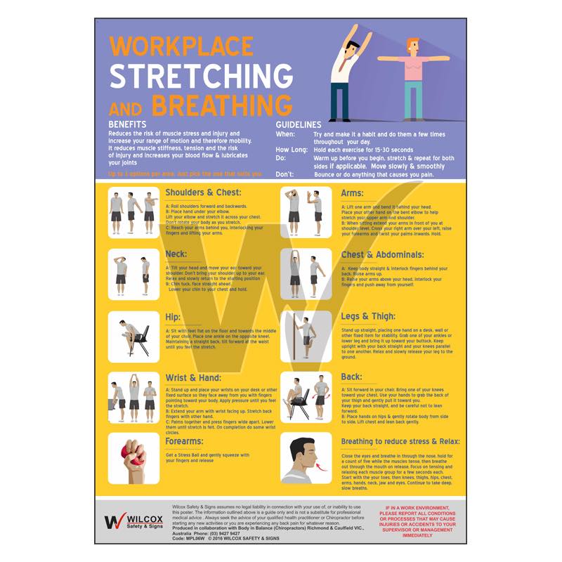 Workplace Stretching Poster — Wilcox Safety & Signs