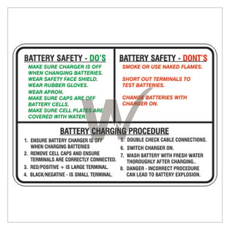 Battery Safety Sign - Do's and Don'ts