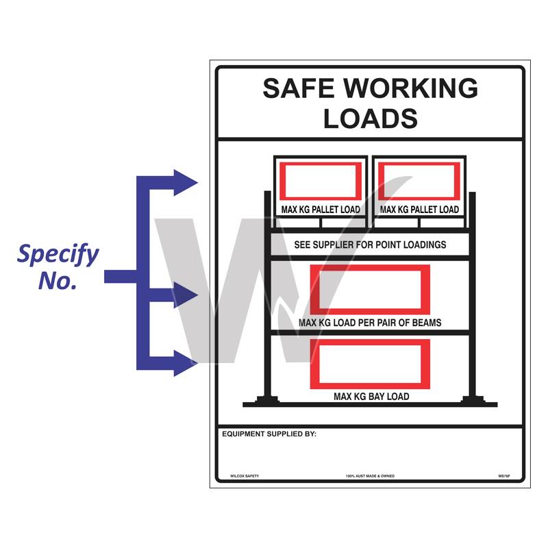 Safe Work Loads - Racking KG Sign