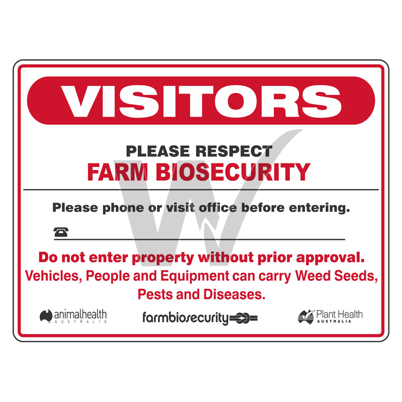 Biosecurity Sign - Visitors Please Respect Farm Biosecurity