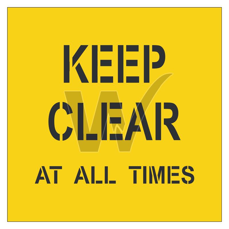 Stencil - Keep Clear At All Times