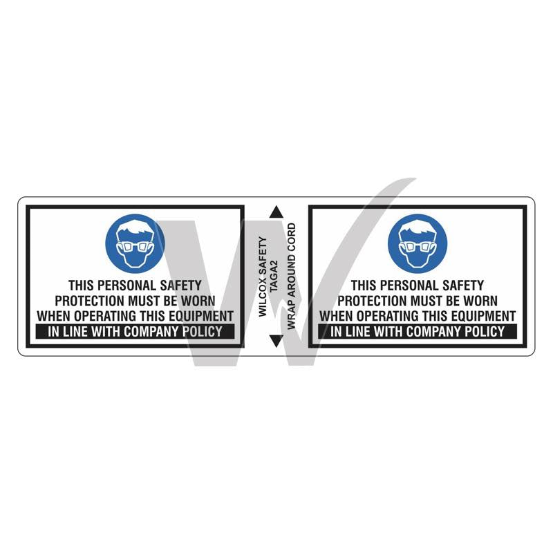 Appliance Tags - Eye Protection Must Be Worn