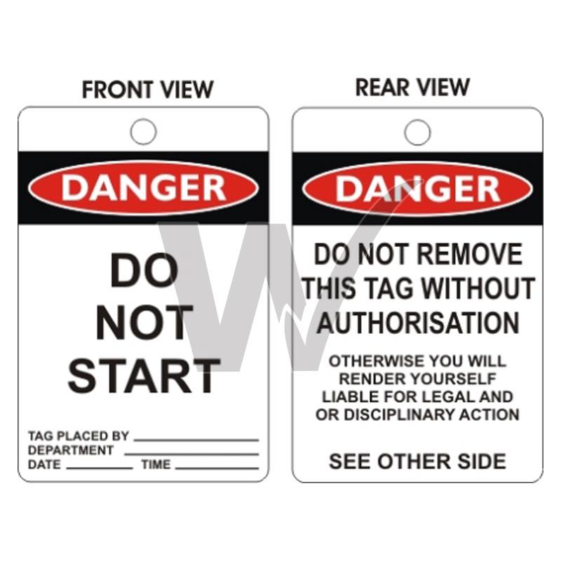 Danger Tags - Do Not Start