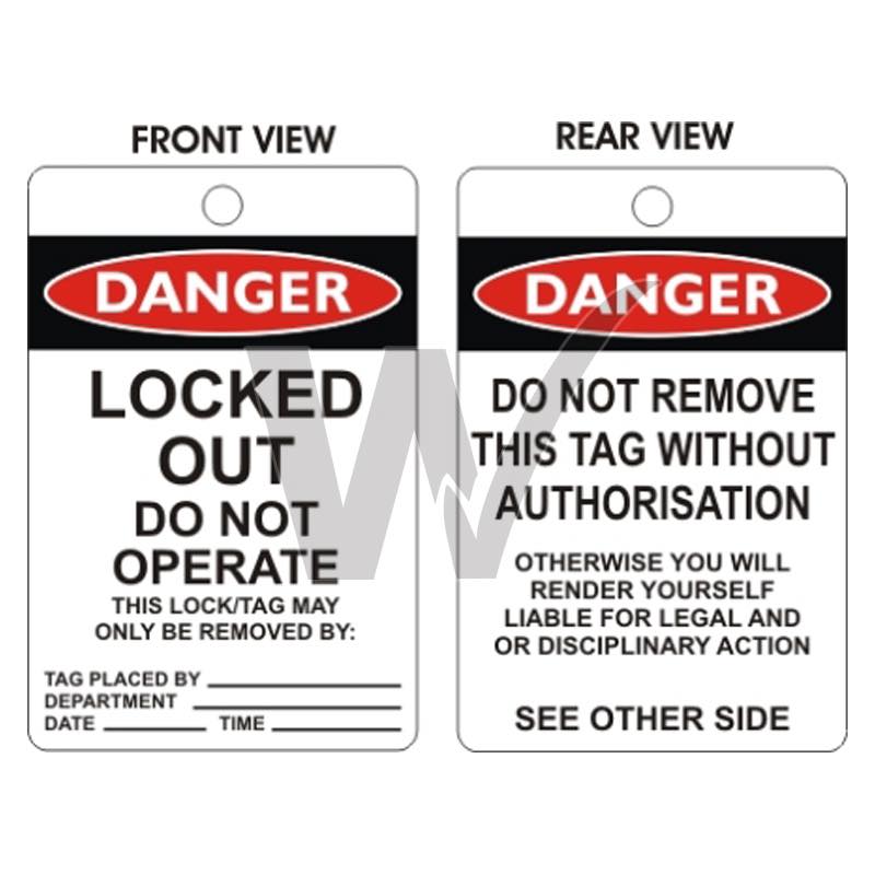 Danger Tags - Locked Out Do Not Operate