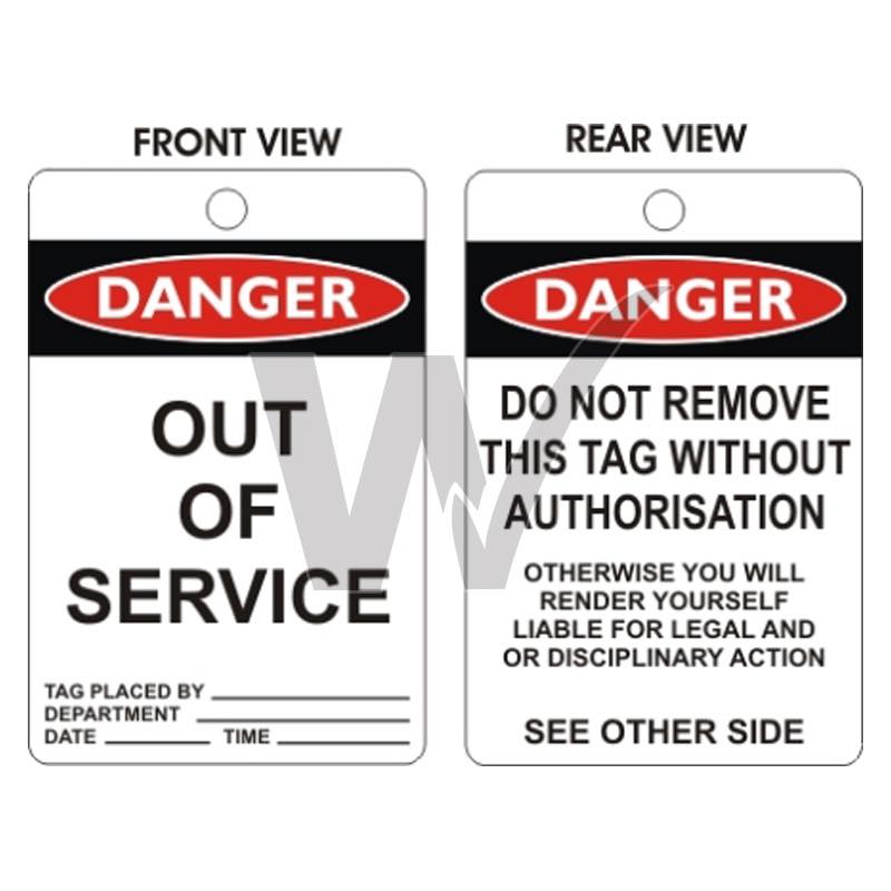 Danger Tags - Out Of Service