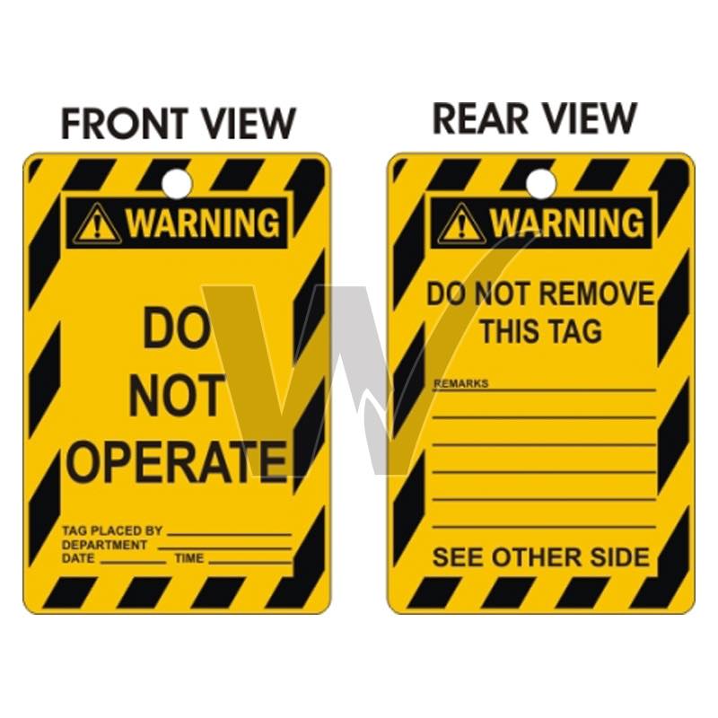 Warning Tags - Do Not Operate — Wilcox Safety & Signs