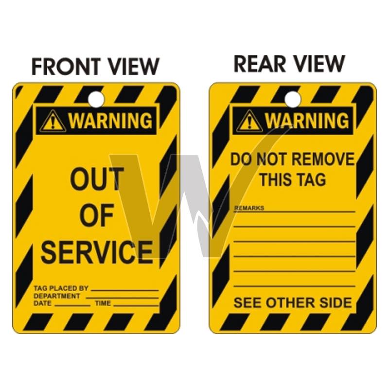Warning Tags - Out Of Service — Wilcox Safety & Signs