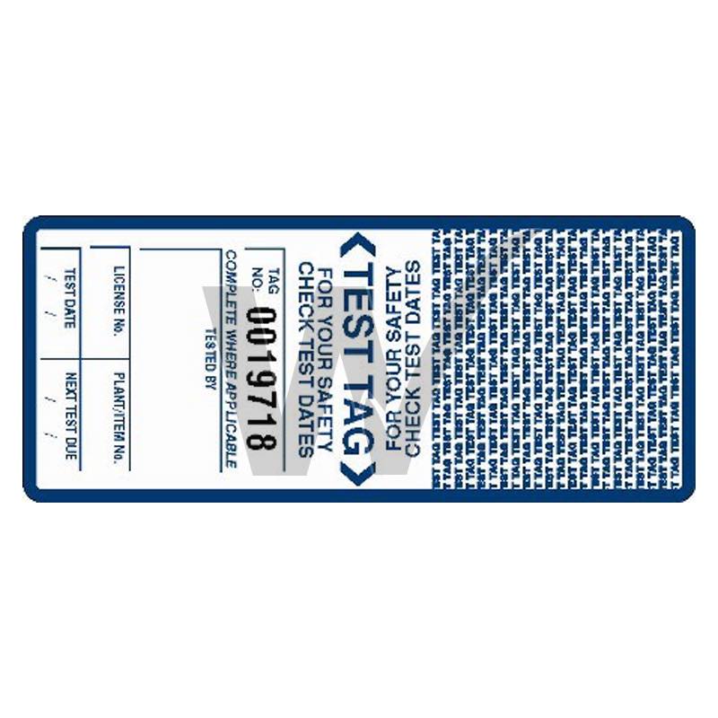 Self Laminating Test Tags With Security Flap - Blue