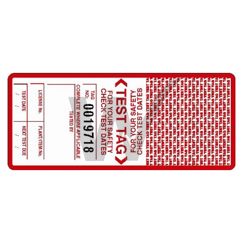 Self Laminating Test Tags With Security Flap - Red
