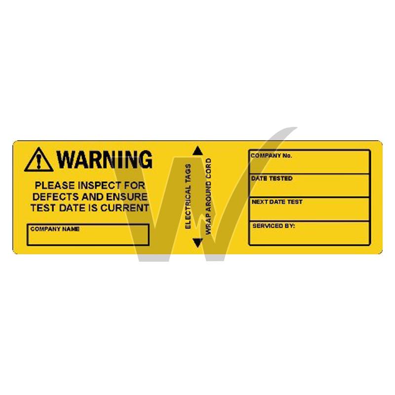 Electrical Test Tags - Yellow