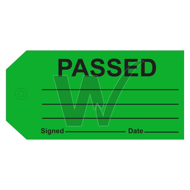 Quality Control Tags - Passed — Wilcox Safety & Signs